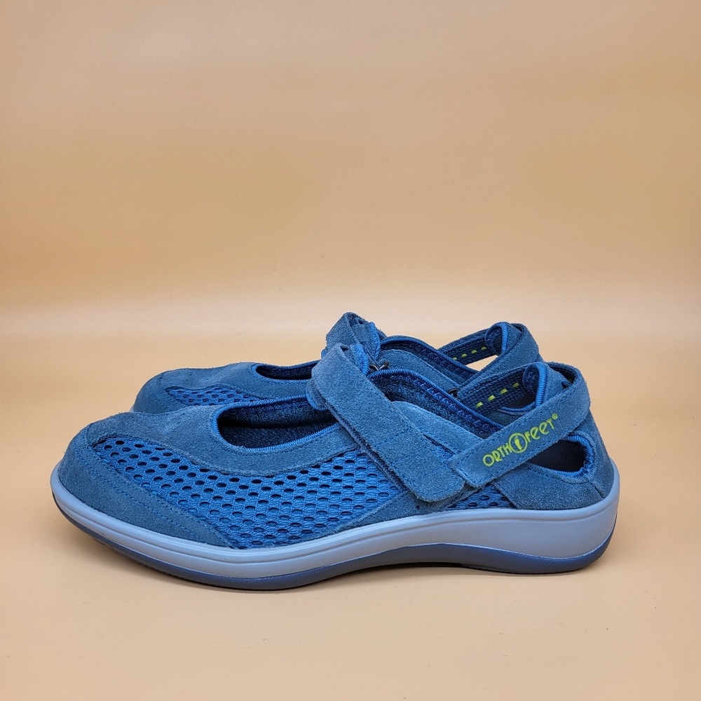Orthofeet Sanibel Heel Strap - Blue Women's Orthopedic Shoes Size 8